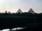 Egypt, left to right, the pyramids of Menkaure, Khafre and Khufu, Giza, 2686-2181 BC