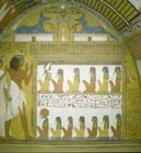 Senedjem and wife,  with Anubis above, tomb of Senedjem, tomb painting, 13th century BC, Thebes, Egypt