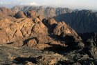 Egypt, Sinai, view from Mount Sinai, Jebel Mousa to Elijahs basin