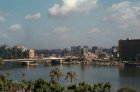 Egypt, Cairo, river Nile and October 6 Bridge