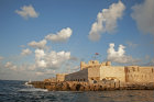Egypt, Alexandria, Fort Quaitbey, built 1477 by Mamluk Sultan al-Ashraf Sayf ad-Din Quaitbey on site of ancient Pharos, restored