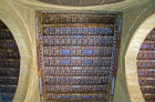 Egypt, Cairo, Northern cemetery, painted ceiling of mosque associated with mausoleum of Sultan Barsbey, 1432
