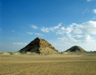 Two pyramids at Abusir, extensive necropolis of Old Kingdom period, Egypt