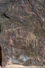 Egypt, Sinai, Wadi Mukatteb, Nabataean inscriptions and drawings