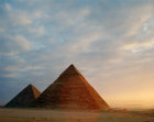Pyramid of Khufu, known as the Great Pyramid or Pyramid of Cheops, just after sunrise, Giza, Egypt