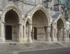 Chartres Cathedral, north porch, three bays, thirteenth century architectural sculpture