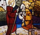 Christ and Peter by Gabriel Loire panel in Coignieres Church France 1976