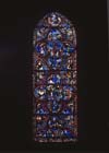 Last Judgement window, 13th century stained glass, Bourges Cathedral, France