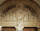 France, Vezelay,  west tympanum in the narthex 12th century, the Pentecost