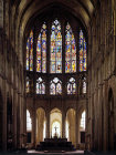 Apse windows, thirteenth century, and altar, St Pierre, Chartres, France