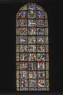 Centre lancet of the west window, Life of Christ, 12th century stained glass, Chartres Cathedral, France