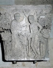 God speaks to Cain, twelfth century historiated capital, Autun Cathedral, France
