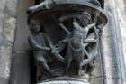 Chartres Cathedral South Porch left bay right jamb detail of pedestal below St George
