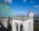 South east tower and apse roof with angel, Chartres Cathedral, France