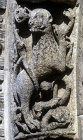 Chartres Cathedral, Royal Portal, left bay archivolt, zodiac sign of Leo, the lion