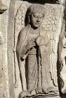 Angel royal portal central bay left inner archivolt Chartres Cathedral
