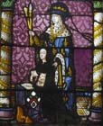 St Louis and his mother, St Martin window, stained glass 1528, Church of Saint-Florentin, France