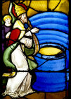 God creating light, detail from Creation window, sixteenth century, Church of Saint-Florentin, France
