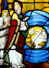 God separating the Earth from the Water, detail of Creation Window, sixteenth century, church of St Florentin, France