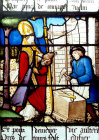 St Martin being ordained Bishop of Tours, panel 9, St Martin window, sixteenth century, church at St Florentin France