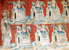 The seven churches of Asia Minor, Angers Apocalypse tapestry, 1377-82, commissioned by Louis I duc d