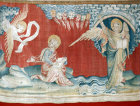 John and the seven claps of thunder, Angers Apocalypse tapestry, 1377-82, commissioned by Louis I duc d