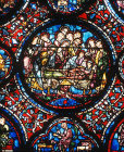 Death of the Virgin, donors the shoemakers, thirteenth century, Chartres Cathedral, France