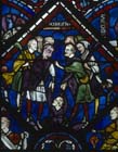 Joseph being put down the well,  Joseph window, 13th stained glass, Chartres Cathedral, France