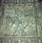 Christ carrying the Cross, high relief sculpture, fourteenth to fifteenth century, Bourges Cathedral, Bourges, France