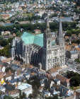 Aerial from north west, Chartres Cathedral, France