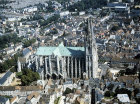 Chartres Cathedral, aerial view from due north, Chartres, France