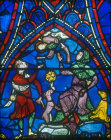 Life of the Virgin, window 16, Annunciation to the Shepherds, thirteenth century, south ambulatory, Chartres Cathedral, France
