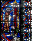 Israelites marking doorsteps with blood, symbolic window of the Redemption, north aisle, Chartres Cathedral, France