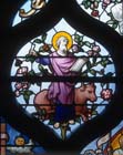 St Luke, 19th century stained glass, Church of St Aignan, Chartres, France