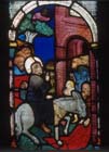 Entry into Jerusalem, 15th century stained glass by Hans Acker, Besserer Chapel, Ulm Cathedral, Germany