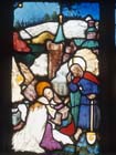 Mary Magdalene meets Christ in the Garden, 15th century stained glass by Hans Acker, Besserer Chapel, Ulm Cathedral