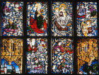 Volkamer window, 1480, detail of David, etc., by Peter Hemmel von Andlau, Lorenzkirche, Nuremberg, Germany