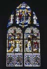 Annunciation and Nativity window, 15th century stained glass, Augsburg Cathedral, Germany