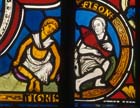 Tigris and Pison, detail, Jesse window, stained glass 1220-30, Church of St Kunibert, Cologne, Germany