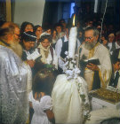 Cretan wedding, bride, bridegroom, and priest, Crete, Greece