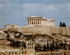 Greece Athens south west  view of Acropolis the Parthenon and the Erechtheum on the extreme left