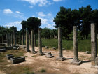 Olympia Greece the Palaestra from the east with two of the basins from the changing room