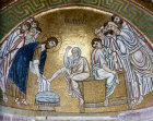 Greece, Hosios Loukas  monastery, Christ washing the Disciples feet 11th century mosaic
