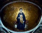 Greece, Hosios Lukas, Virgin and Child, 11th century  mosaic in monastery church apse