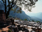 Temple of Apollo, fourth century  BC, and the Pleistus Valley, Delphi, Greece