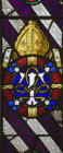 Letter T, for Thomas Wolsey, stained glass by Thomas Willement, photo Historic Royal Palaces