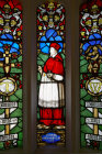 Cardinal Wolsey, stained glass by Thomas Willement,photo Historic Royal Palaces