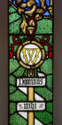 Symbols in stained glass by Thomas Willement, photo Historic Royal Palaces