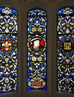 Henry VIII portrait, portcullis and fleur de lys, stained glass by Thaoms Willement, photo Historic Royal Palaces