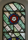 Tudor rose, stained glass by Thomas Willement, photo Historic Royal Palaces